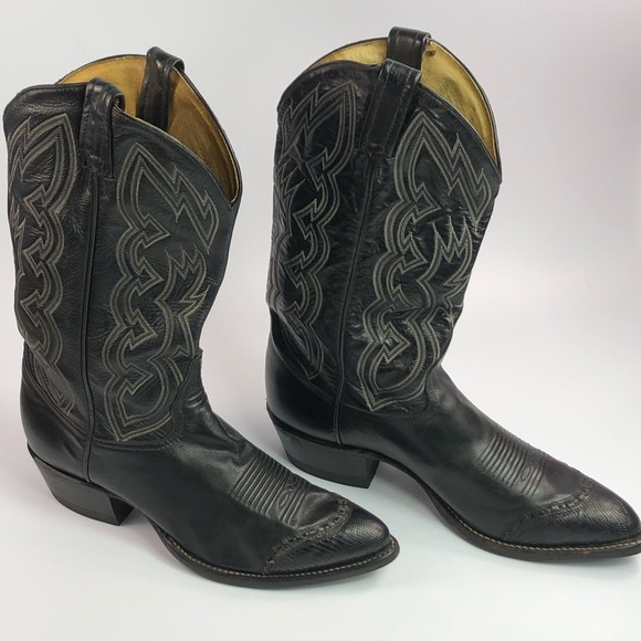 Tony Lama Other - Tony Lama Black Leather Boots Men Size 8.5 D